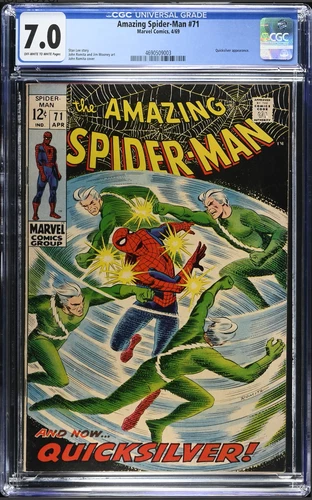 Amazing Spider-Man #71 CGC 7.0 OW-W Pages Quicksilver App. 1969 Stan Lee Romita