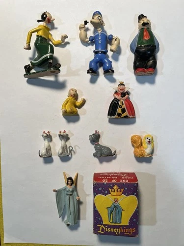 Marx Disney & comic plastic figures Popeye Lady & Tramp characters Alice Queen