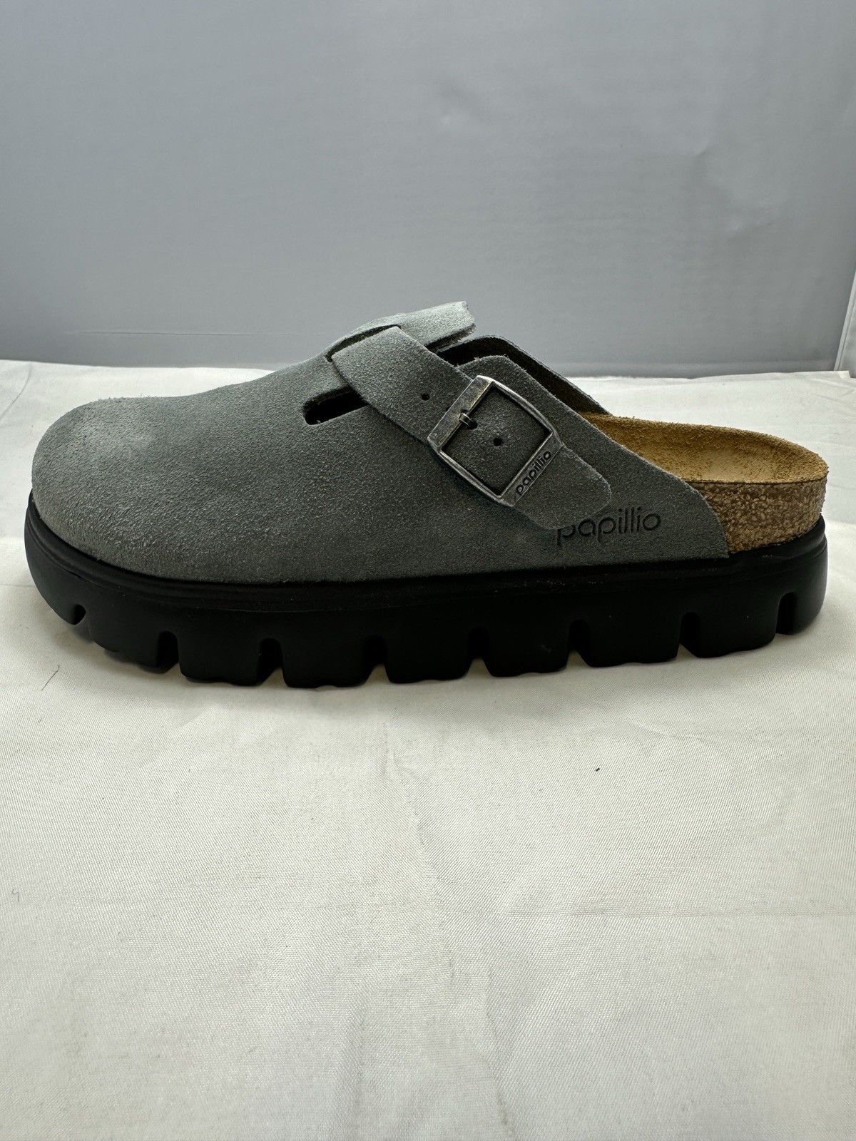NIB Birkenstock Boston Pap Chunky Basalt Gray / Black 1029142 Women's image 2