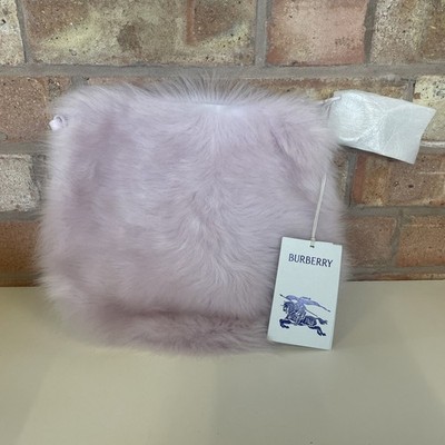 Burberry Small Knight Hobo Shearling and Leather Bag Haze MISSING SHOULDER STRAP