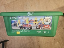 Image of Brio World Cargo Railway Deluxe Set 33097 New Boxed Wooden Trains 2011