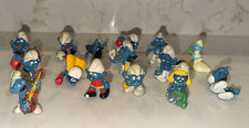 Vintage Mini Smurf Figurines Lot - Multiple Poses