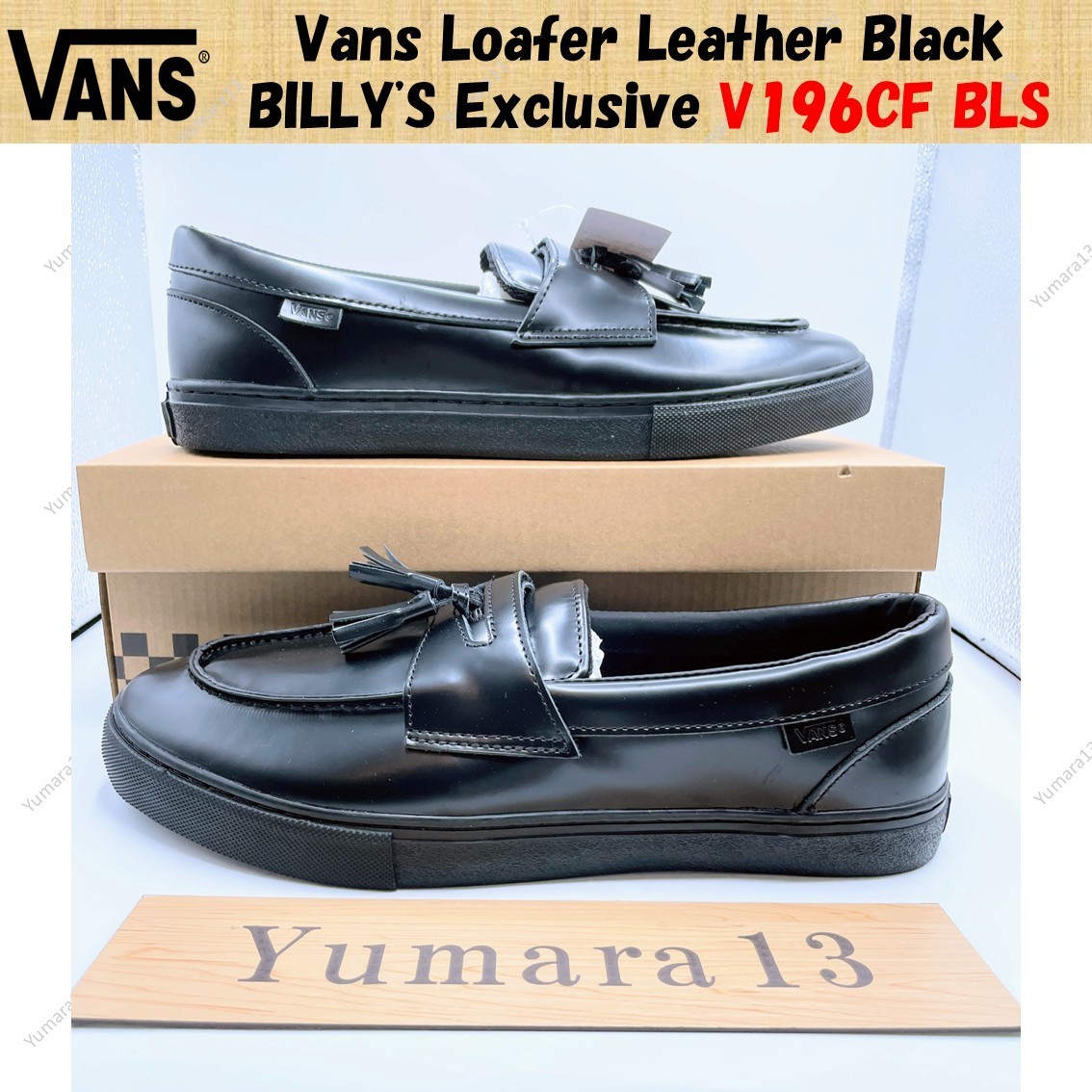 Vans Loafer Leather Black BILLY'S Exclusive V196CF BLS Men's Size
