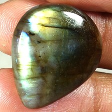 100 Natural Labradorite Pear Cabochon Loose Gemstones 23.80Cts 21x 25x 06mm