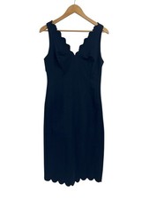 Banana Republic Navy Blue Scalloped Hem Panel Dress Size 6 Minimalist Preppy