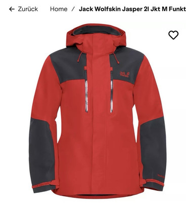 Jack Wolfskin Jasper 2L JKT  Texapore Ecosphere Pro Herrenjacke rot schwarz L