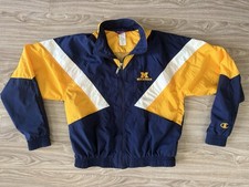 Vtg Y2K University Of Michigan Champion Embriodered Windbreaker FullZip Jacket M