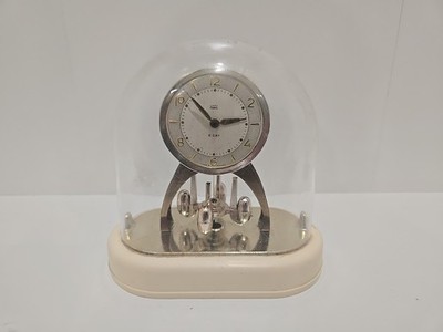 Vintage Staiger Art Deco German 8 Day Mechanical Torsion Dome Clock Chrome 6''