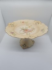 VIKTORIANISCHER KUCHENSTÄNDER CARLTON WARE BLUSHWARE um 1896 HANDBEMALT FLORALES DESIGN