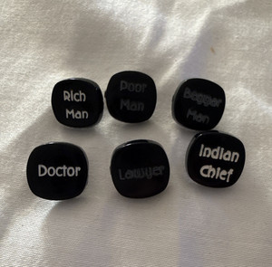 Vintage buttons Bakelite Rich Man Poor Man Beggar Man Lot of 6 Career buttons