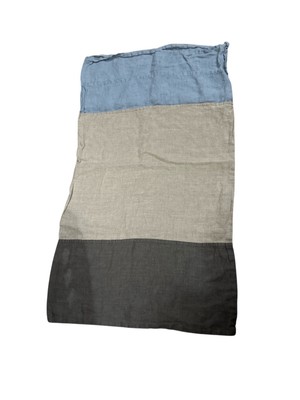 A R E A Home 100% Linen King Pillowcases Set of 3 Gray, Taupe, Lt. Chambray Blue