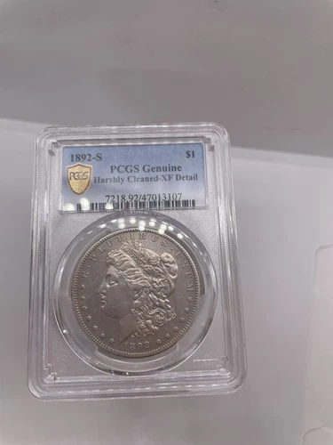 1892 S Morgan Silver Dollar PCGS XF Detail Gold Shield