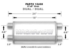Magnaflow 5 X 8 Oval Muffler 12468 - 2.5 Dualdual - 18 Body Magnaflow 5 X 8 Oval Muffler 12468 - 2.5 Dualdual - 18 Body