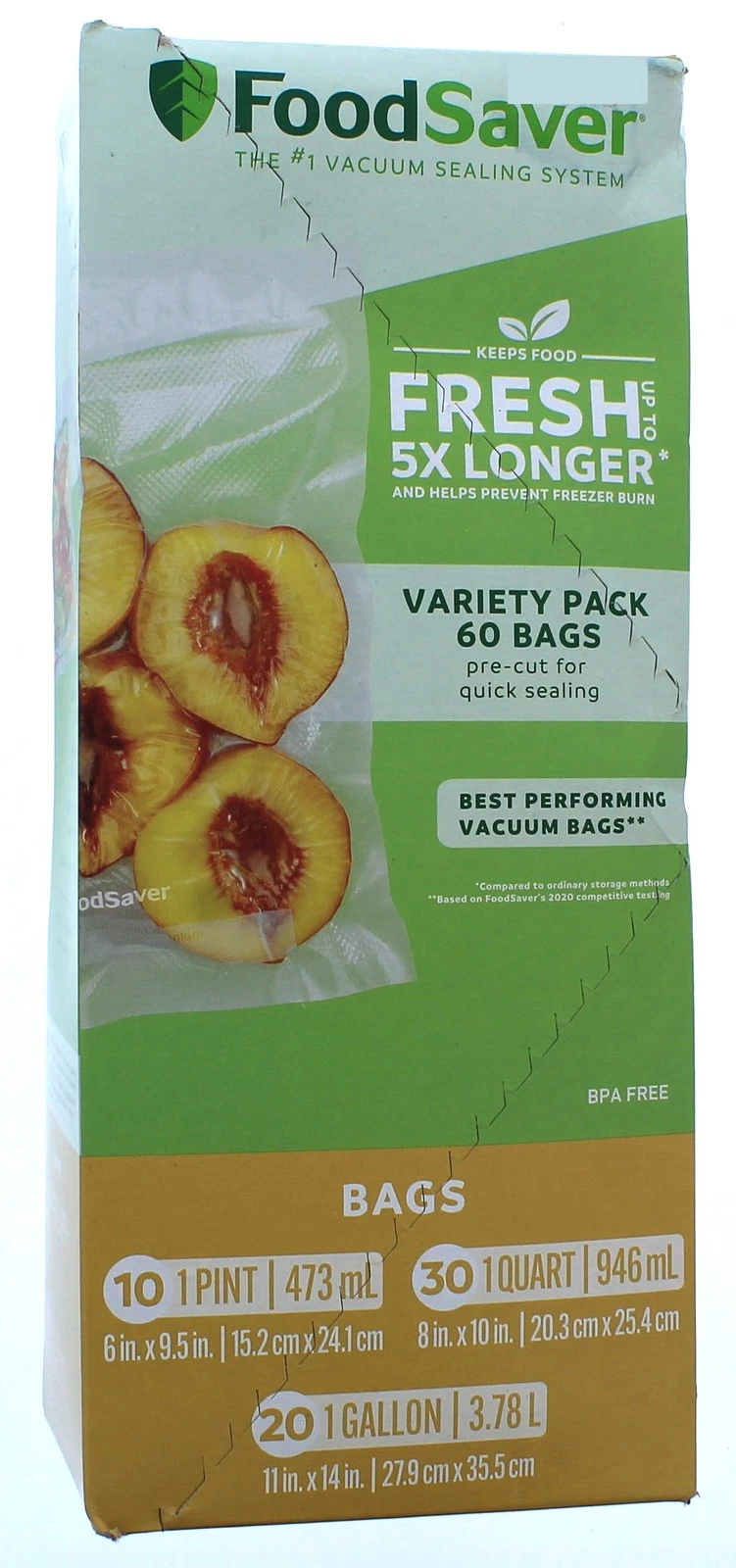 Food Saver Vacuum Sealing Variety Pack 60 Bags