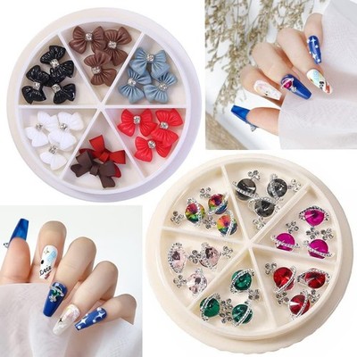 2 Schachteln 36 Stck. Nagel Charms, 3D Planet Nagel Charms mit Saturn, Schleifen Form