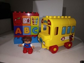 LEGO DUPLO MY FIRST BUS#10603 ABC's SCHOOL BUS RETIRED 2015 COMPLETE SET VGC