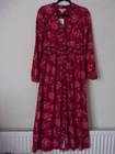 Boden Red Delicate Carnation Natalia Long Sleeve Tea Dress Size UK 8 R RRP: £119