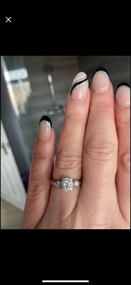 Palladium diamond  engagement ring size n - Image 4 of 4