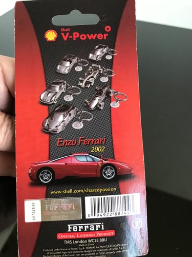 SHELL V-POWER FERRARI KEYCHAINS FULL COLLECTION SET OF 8 UNOPENED METALLIC MODEL - Picture 14 of 24