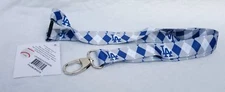 LOS ANGELES DODGERS MLB Argyle Pattern Style Lanyard