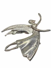 Angel "Scatter Kindness" Pin Brooch or Necklace Pendant Silver Tone Fairy