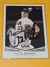TEAM USA CLATE SCHMIDT 2011 TOPPS USA BASEBALL AUTOGRAPH CARD #USA-58