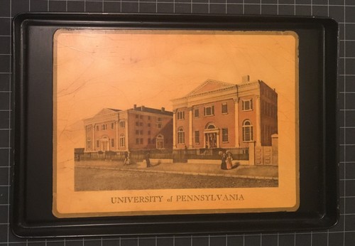 RARE!! Antique University of Pennsylvania Tin Serving Tray Twin Buildings at 9th - Picture 2 of 4