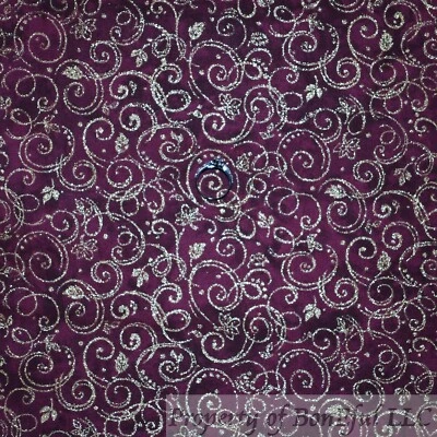 TIMELESS TREASURES BonEful Fabric FQ Cotton Quilt Burgundy Flower Leaf Glitter Gold Metallic Scroll