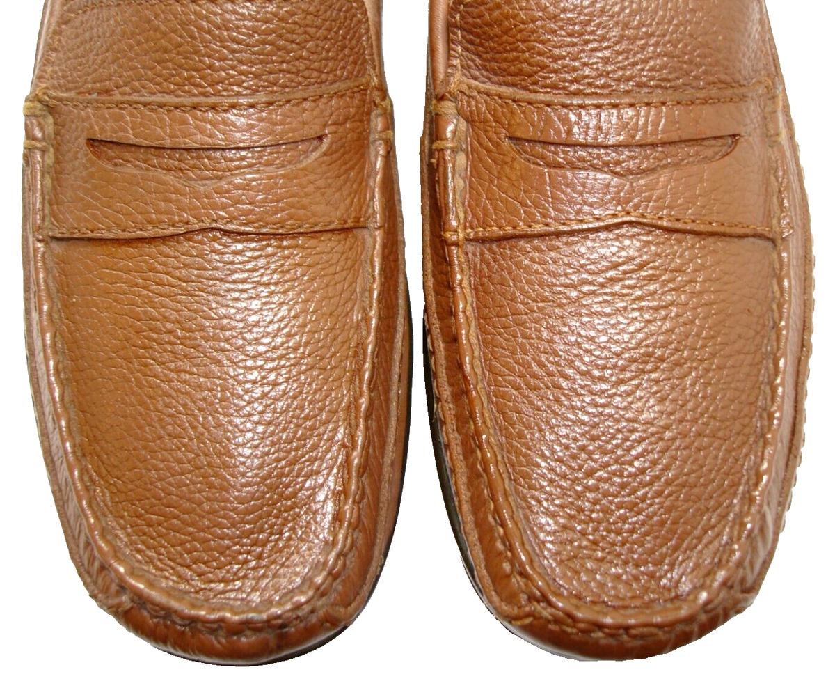 Johnston & Murphy Brown Pebble Leather Moc Toe Slip-On Loafer Rubber Sole 13M Amazon.com | Johnston & Murphy Men main image 2