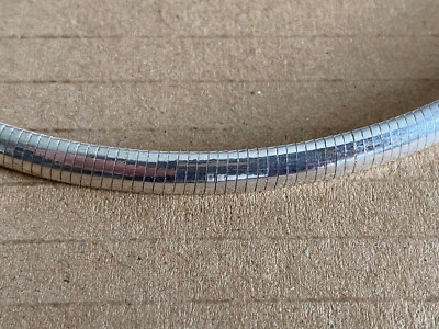 New Sterling Silver 6mm Omega Serpentine Necklace Choker .925 IBB Korea 25g 18''