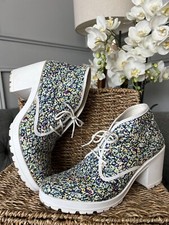 Topshop Women's Boots  Floral Ankle Heeled Shoes UK 8 / 41