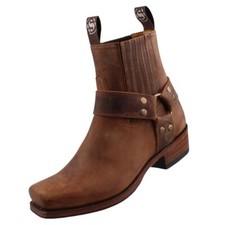 Sendra Boots Uomo Stivaletti Stivaletti Biker 8286-Mad Dog Tang Lavado Marrone