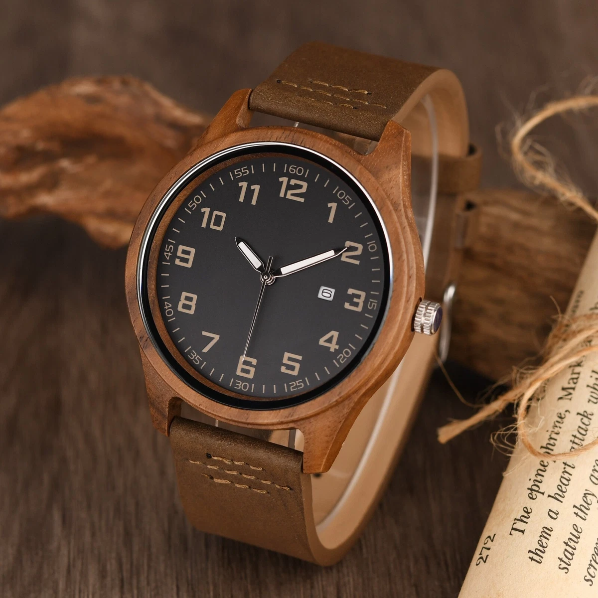 Personalized wooden watch store with picture