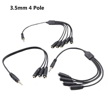 3.5mm TRRS 4-Pole Male to 3/4/5 Way Female Splitter Audio Earphone Headset Cable