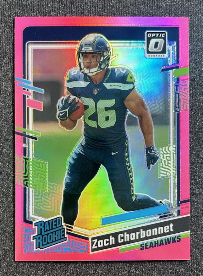 2023 Panini Donruss Optic - Rated Rookie Pink Prizm #294 Zach Charbonnet RC