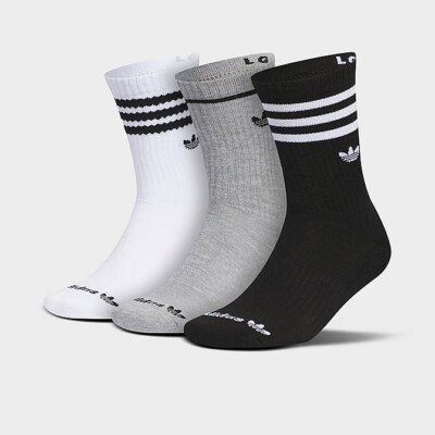 Adidas Originals Roller Crew Socks (3-Pack) White/ Grey/ Black
