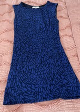 Ann Taylor LOFT Womens Sleeveless Fitted Sheath Dress Stretch Blue Size XS