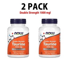 NOW Foods, Taurine, 2 PACK, Double Strength, 1,000 mg, 100 Veg Capsules each