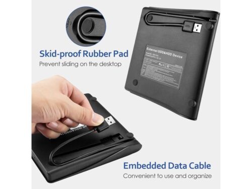 External CD DVD Drive Writer Portable USB 3.0 CD-RW DVD-R Combo Burner - Picture 4 of 7
