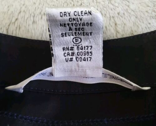 Diane Von Furstenberg Blouse Size 10 Knot Front Black Blue Details Open Front - Picture 7 of 7