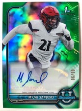 2021-22 Bowman U 1st Chrome MYJAI SANDERS Green Refractor Auto /99 Cinn Bearcats