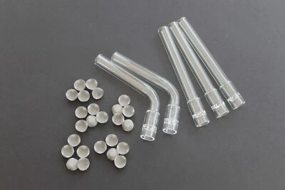 BMTICK Glasmundstück für Arizer Solo / Air / Max - 2 abgewinkelt, 3 gerade, 25 Siebe