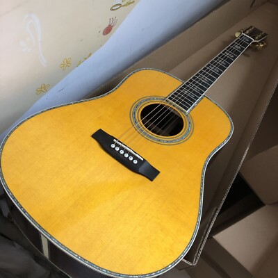 Top Quality All Solid Wood 41'' D Type Acoustic Guitar Abalone Ebony Fingerboard