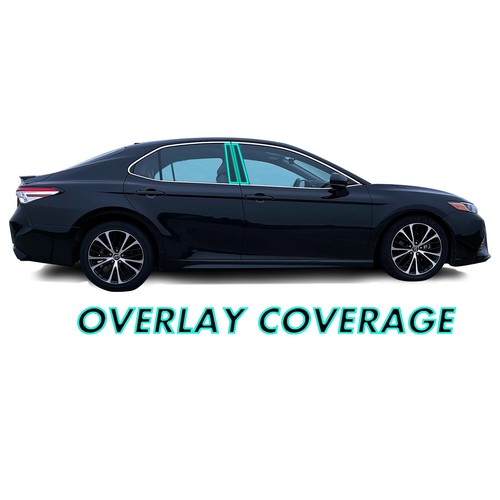 Gloss Blackout Vinyl Wrap Overlay for 2018-23 Toyota Camry SE XSE Door Pillars - Picture 2 of 4