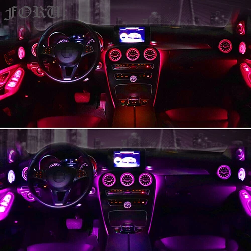 For W205 Mercedes-Benz C Class COUPE 64 Color Ambient Light AC Vent C43 C63 S - Picture 4 of 12