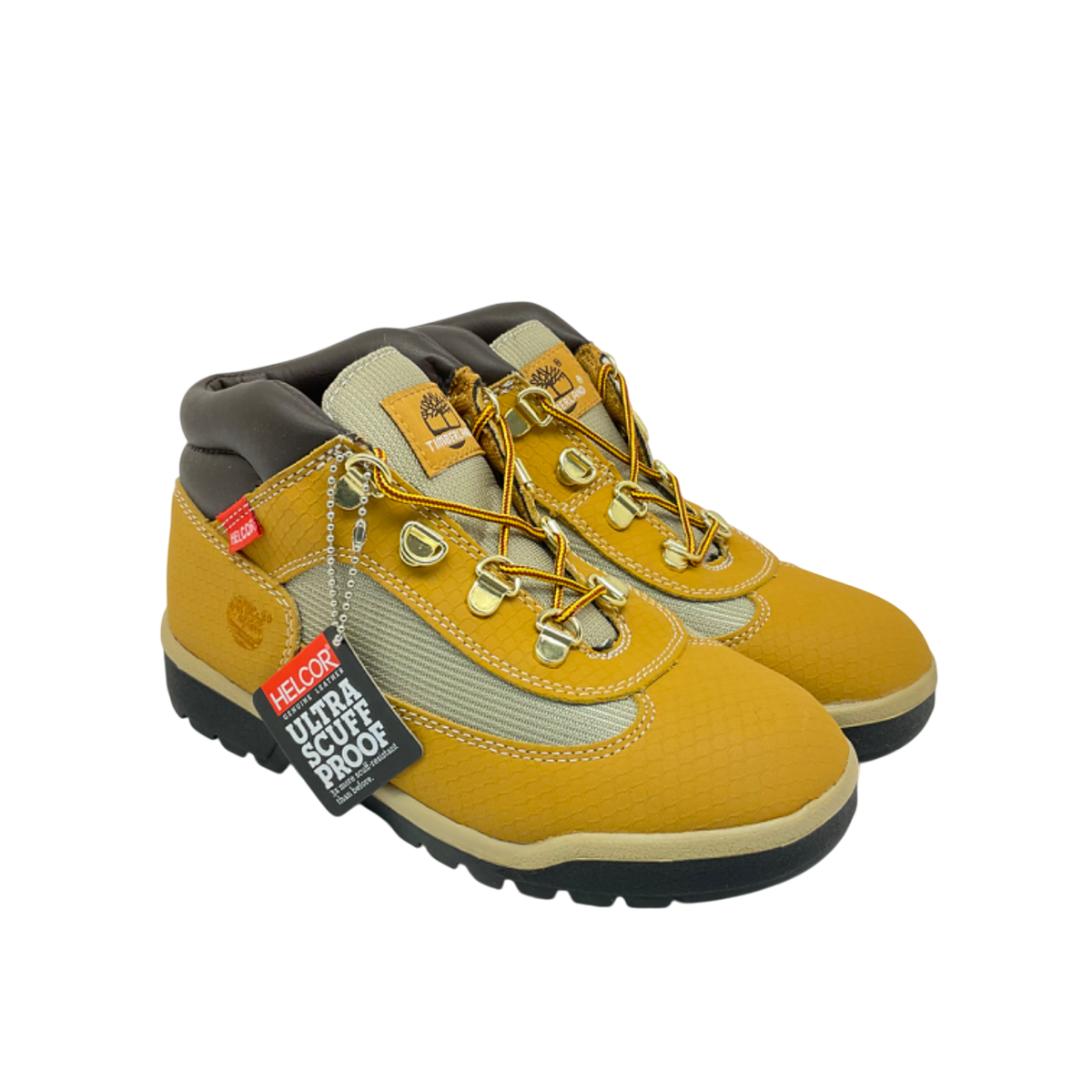 美品Timberland boots Timberland Youth Mid-Cut Helcor Field Boots 3372R Wheat/Black Size