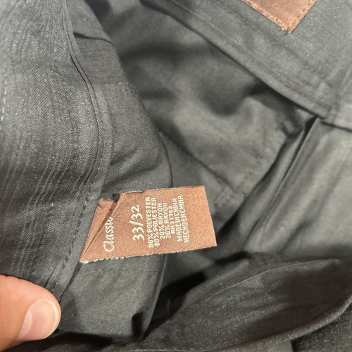 NWT Perry Ellis Pants 31x32 Black Dress Pleated Classic Fit MSRP $70 Cuffed - Picture 6 of 18