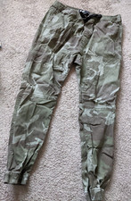 BROOKLYN CLOTHES BOYS XL GREEN CAMO JOGGER COTTON PANTS TAPERED LEG DRAW STRING