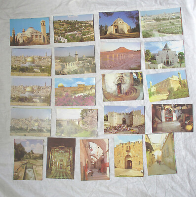 21x Vintage 70er Jahre Unposted Postcards of Jerusalem & Holy Land 140x100mm