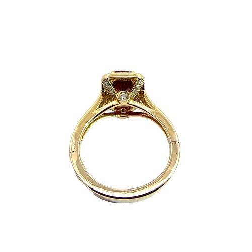 Anillo Vintage Oro Amarillo 14k 1.35ctw Rubí y Diamantes 0.40ctw Talla 5.75 - Imagen 3 de 6
